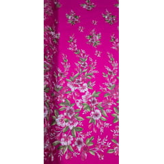 Tule Bordado com Pedrarias e Flores em 3D Jardim Encantado Pink