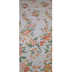 Tule Bordado com Pedrarias e Flores em 3D Jardim Encantado Terracota