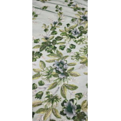 Tule Bordado com Pedrarias e Flores em 3D Jardim Encantado Verde