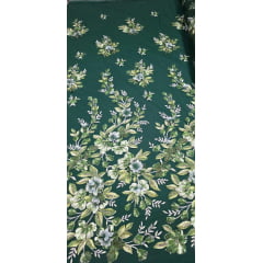 Tule Bordado com Pedrarias e Flores em 3D Jardim Encantado Verde