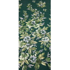 Tule Bordado com Pedrarias e Flores em 3D Jardim Encantado Verde