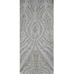 Tule Bordado com Pedrarias Imperial Champagne
