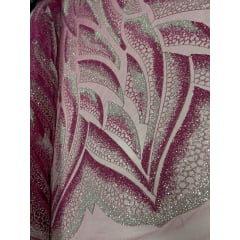 Tule Bordado com Pedrarias Pink Modelo HS2091