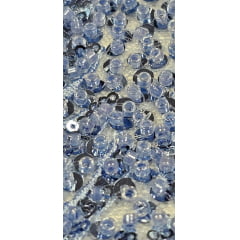 Tule Bordado com Pedrarias Premium Azul Celeste HS1855  