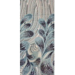 Tule Bordado com Pedrarias Premium Azul Multicolor HT70519 