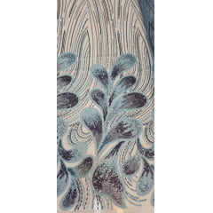 Tule Bordado com Pedrarias Premium Azul Multicolor HT70519 