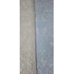 Tule Bordado com Pedrarias Premium Branco Modelo HS1191