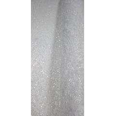 Tule Bordado com Pedrarias Premium Branco ST19