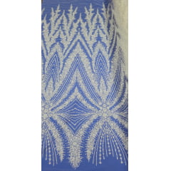 Tule Bordado com Pedrarias Premium Branco ST26 Tule Bordado com Pedrarias Premium Branco ST26