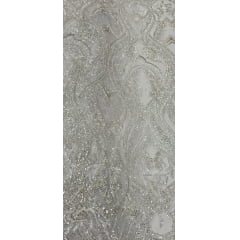 Tule Bordado com Pedrarias Premium Champagne Modelo HS1191