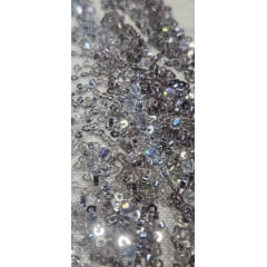 Tule Bordado com Pedrarias Premium Cinza Chumbo   HT98091  