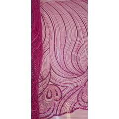 Tule Bordado com Pedrarias Premium Monte Carlo Pink Modelo 337 Tule Bordado com Pedrarias Premium Monte Carlo Pink Modelo 337