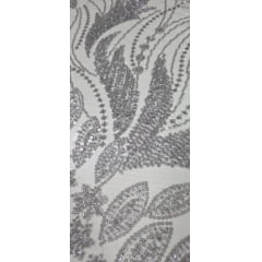 Tule Bordado com Pedrarias Premium Monte Carlo Prata Modelo 336