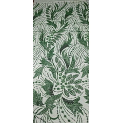 Tule Bordado com Pedrarias Premium Monte Carlo Verde Floresta Modelo 336