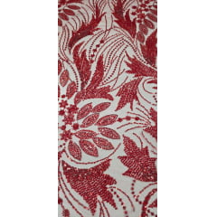 Tule Bordado com Pedrarias Premium Monte Carlo Vermelho Ferrari modelo 336