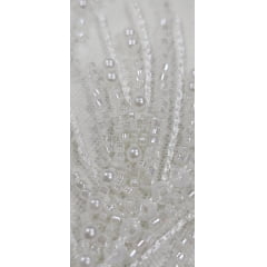 Tule Bordado com Pedrarias Premium Off White Modelo Y2362
