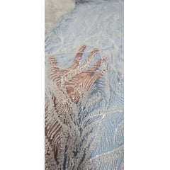 Tule Bordado com Pedrarias Premium Off White Modelo Y2362