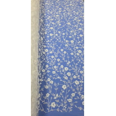 Tule Bordado com Pedrarias Premium Off White STBC62A