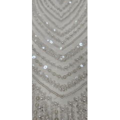 Tule Bordado com Pedrarias Premium Off White Y1629