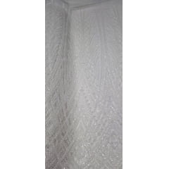 Tule Bordado com Pedrarias Premium Paris Off White BC5A
