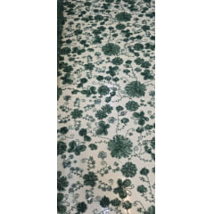 Tule Bordado Com Pedrarias Premium Lumiere Verde Esmeralda