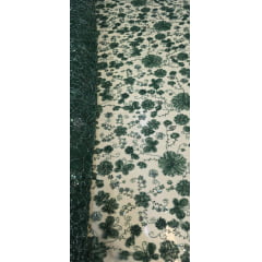 Tule Bordado Com Pedrarias Premium Lumiere Verde Esmeralda