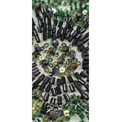 Tule Bordado com Pedrarias Premium Verde Floresta  Modelo HT98645