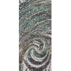 Tule Bordado com Pedrarias Premium Verde Militar Multicolor Modelo HS70750