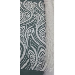 Tule Bordado Premium com Pedrarias Branco HS1055 Tule Bordado Premium com Pedrarias Branco HS1055