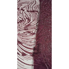 Tule Bordado Premium com Pedrarias Marsala HS1869