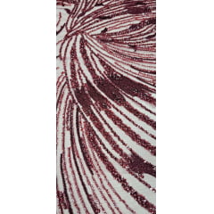Tule Bordado Premium com Pedrarias Marsala HS1869
