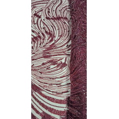 Tule Bordado Premium com Pedrarias Marsala HS1869