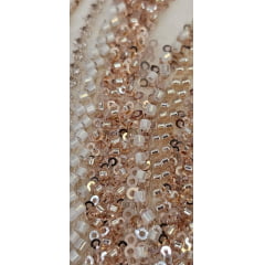 Tule Bordado Premium com Pedrarias Rosê Gold STFS24F