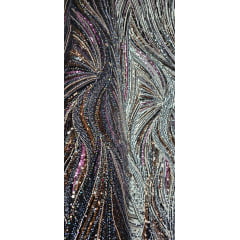 Tule Bordado Premium Elegance Paris Preto Furtacor Modelo 01424