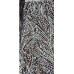 Tule Bordado Premium Elegance Paris Preto Furtacor Modelo 01424