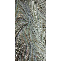 Tule Bordado Premium Elegance Paris Verde Militar Modelo 01424