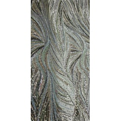 Tule Bordado Premium Elegance Paris Verde Militar Modelo 01424