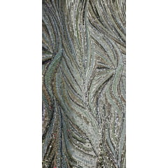 Tule Bordado Premium Elegance Paris Verde Militar Modelo 01424