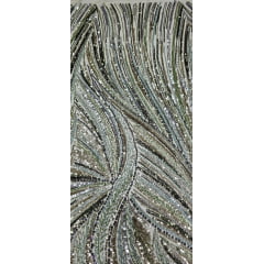 Tule Bordado Premium Elegance Paris Verde Militar Modelo 01424