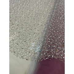 Tule Bordado Rosê com Pedrarias Multicolor JDST