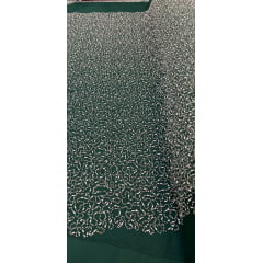 Tule Bordado Verde Floresta com Pedrarias Multicolor JDST