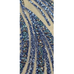 Tule com Glitter Diamond Azul Celeste STLX