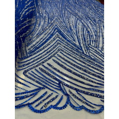 Tule com Glitter Diamond Azul Royal NN1037