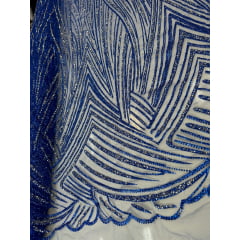 Tule com Glitter Diamond Azul Royal NN1037