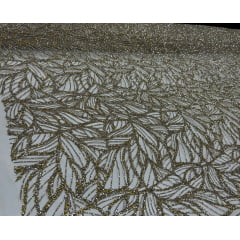 Tule com Glitter Diamond Dourado ST1036 