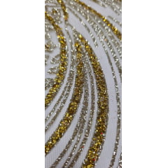 Tule com Glitter Diamond Dourado STLX