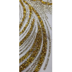 Tule com Glitter Diamond Dourado STLX