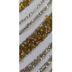 Tule com Glitter Diamond Dourado STLX