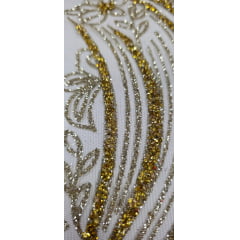 Tule com Glitter Diamond Dourado STLX