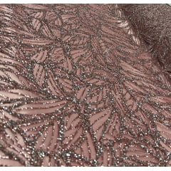 Tule com Glitter Diamond Rosê ST1036